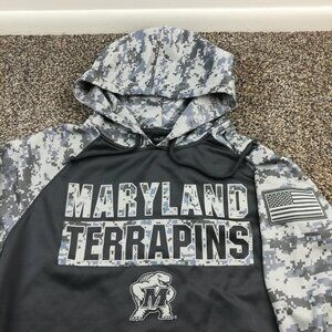 Maryland Terrapins Hoodie Colosseum Digi Camo Fleece Lined Sweatshirt Mens Large